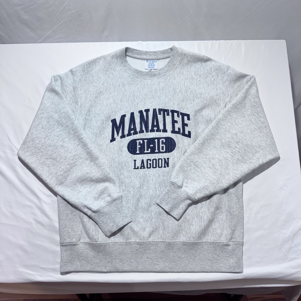 Champion Reverse Weave Manatee Lagoon Florida Crewneck Sweatshirt Size Lge READ